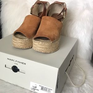 Marc Fisher Adalyn Natural Multi Suede Wedge